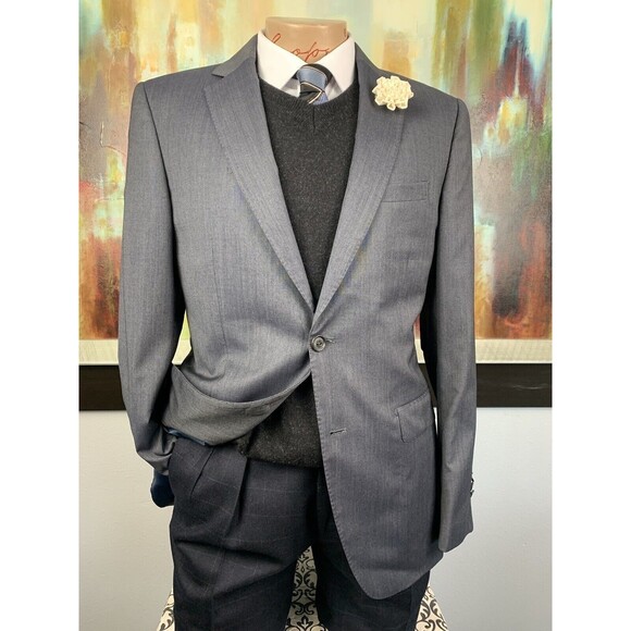 Massimo Dutti Mens Wool & Cashmere Gray Sport Coat 38R